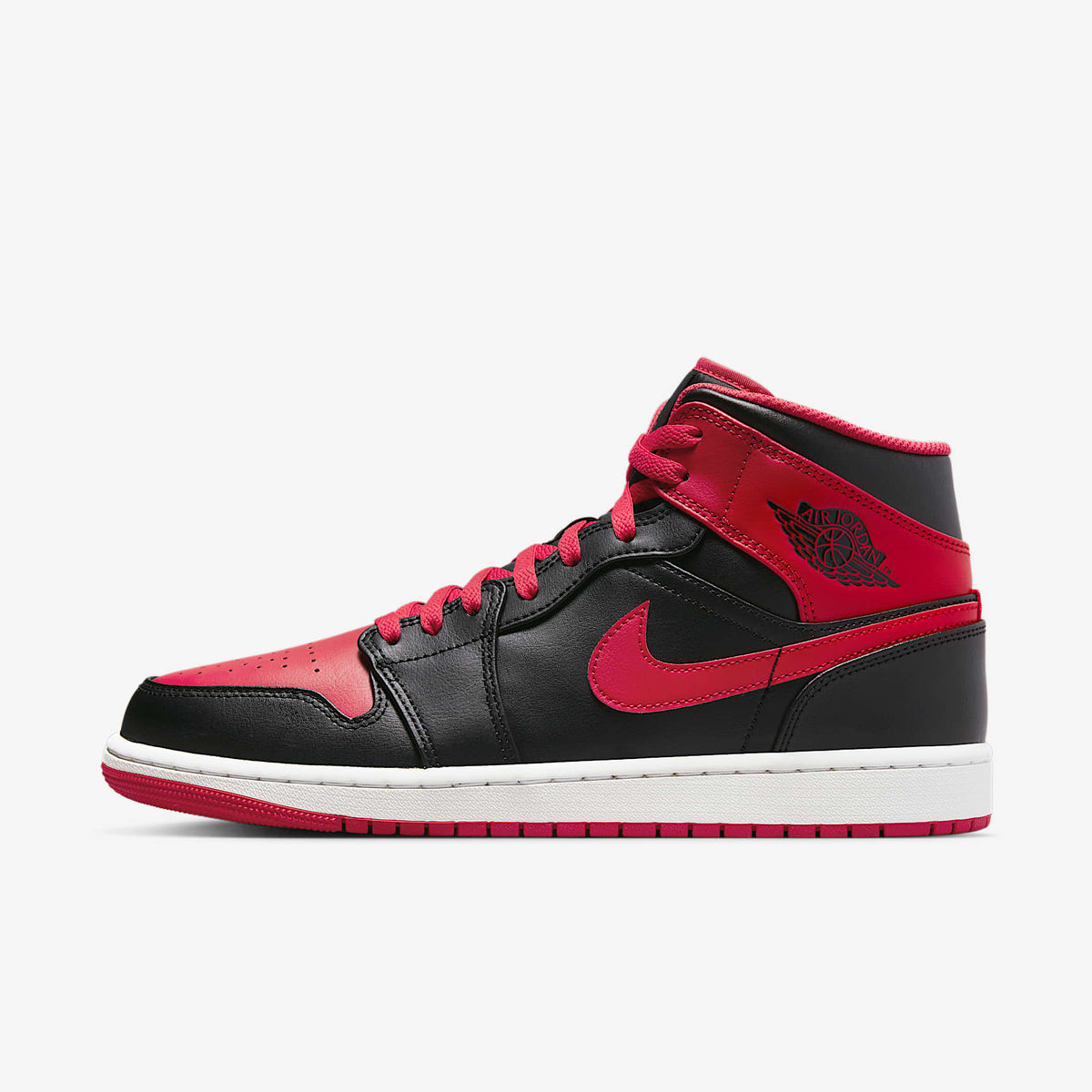 Мъжки маратонки Air Jordan 1 Mid Black White Fire Red - DQ8426-060