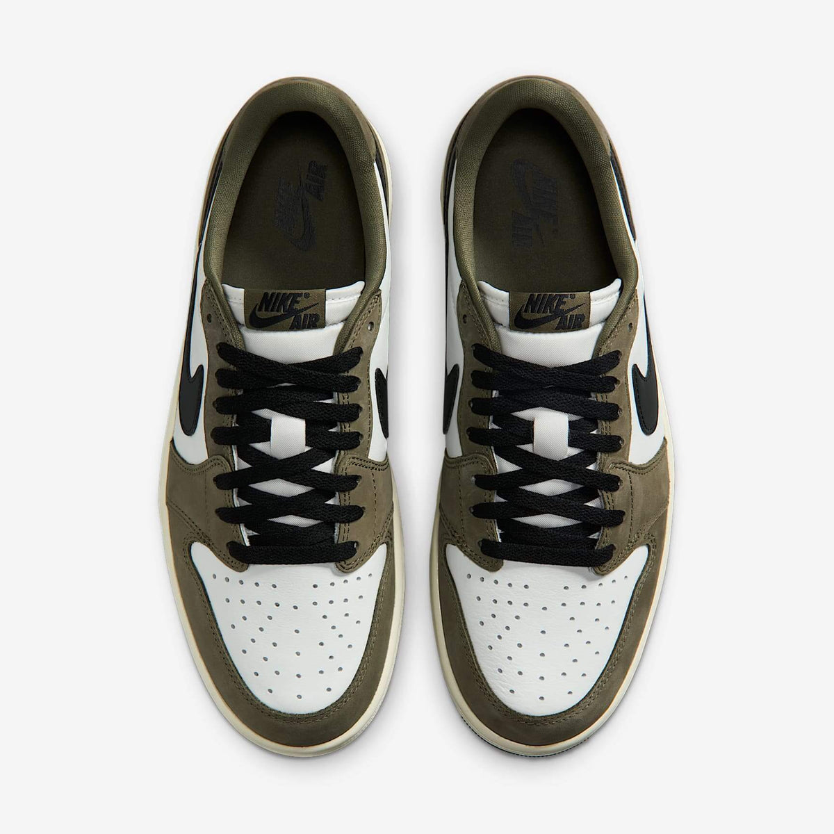 Мъжки маратонки Nike Air Jordan 1 Retro Low Medium Olive Summit White Sail Black - HQ6998-200 – снимка 4