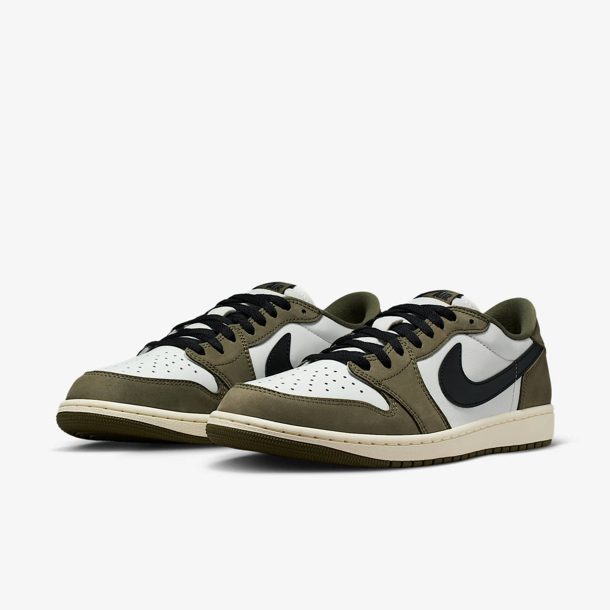 Мъжки маратонки Nike Air Jordan 1 Retro Low Medium Olive Summit White Sail Black - HQ6998-200 – снимка 5