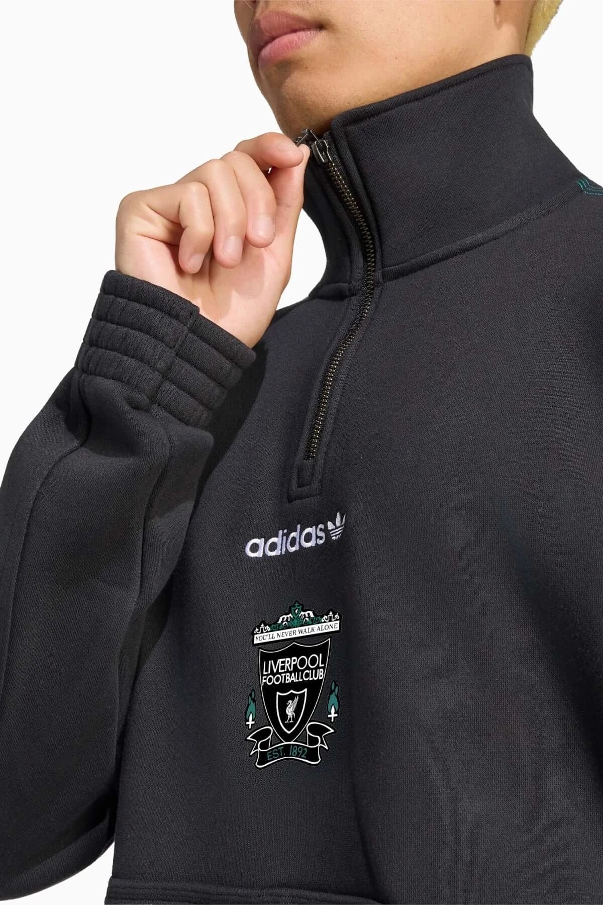 Блуза adidas Originals Liverpool FC 26/27 EQT Half-Zip (Черен) - KG2920 – снимка 3