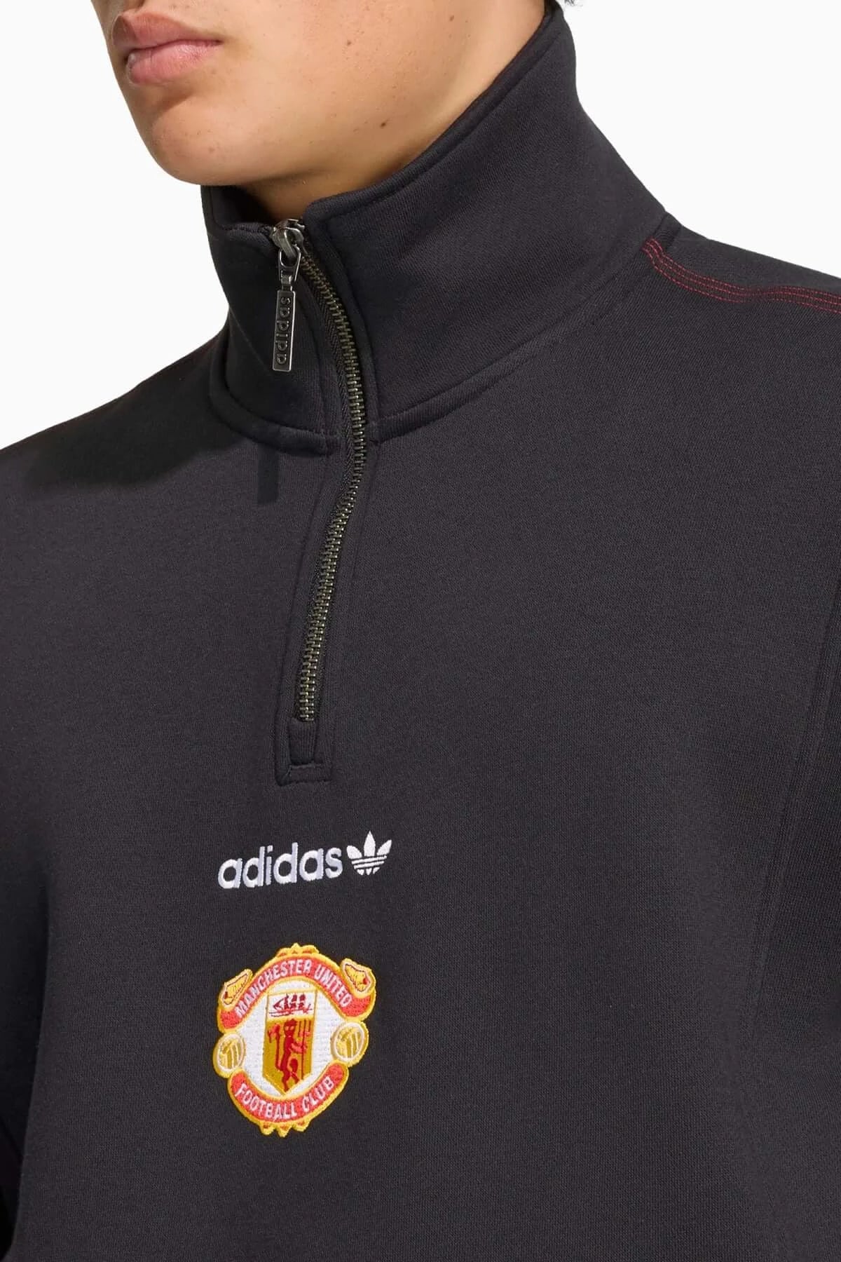 Блуза adidas Originals Manchester United 26/27 EQT Half-Zip (Черен) - KH4837 – снимка 4
