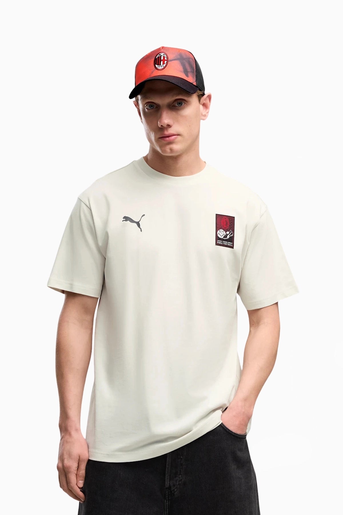 Тениска AC MILAN 26/27 FtblCulture Relaxed Tee (Бежово) - 786726-15