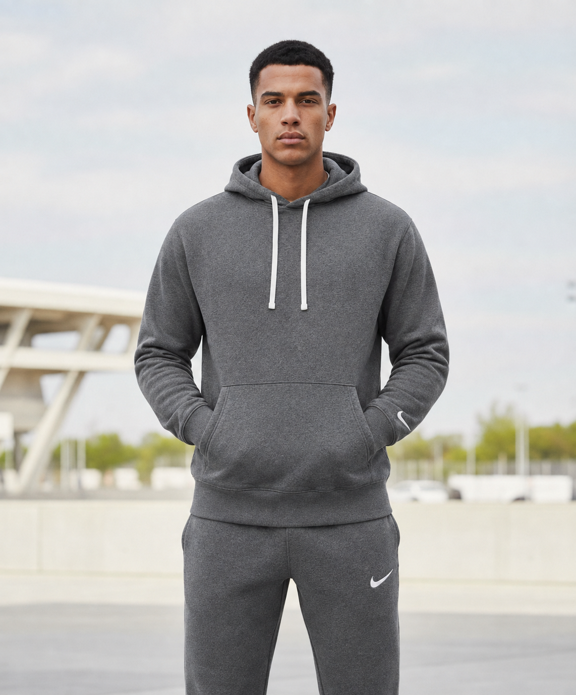 Мъжки спортен екип PARK 26 WINTER HOODY TRACK - IO9035-071/IB1248-071