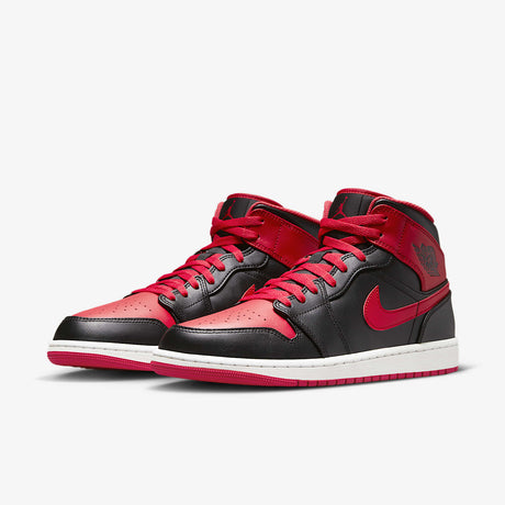 Мъжки маратонки Air Jordan 1 Mid Black White Fire Red - DQ8426-060 – снимка 5