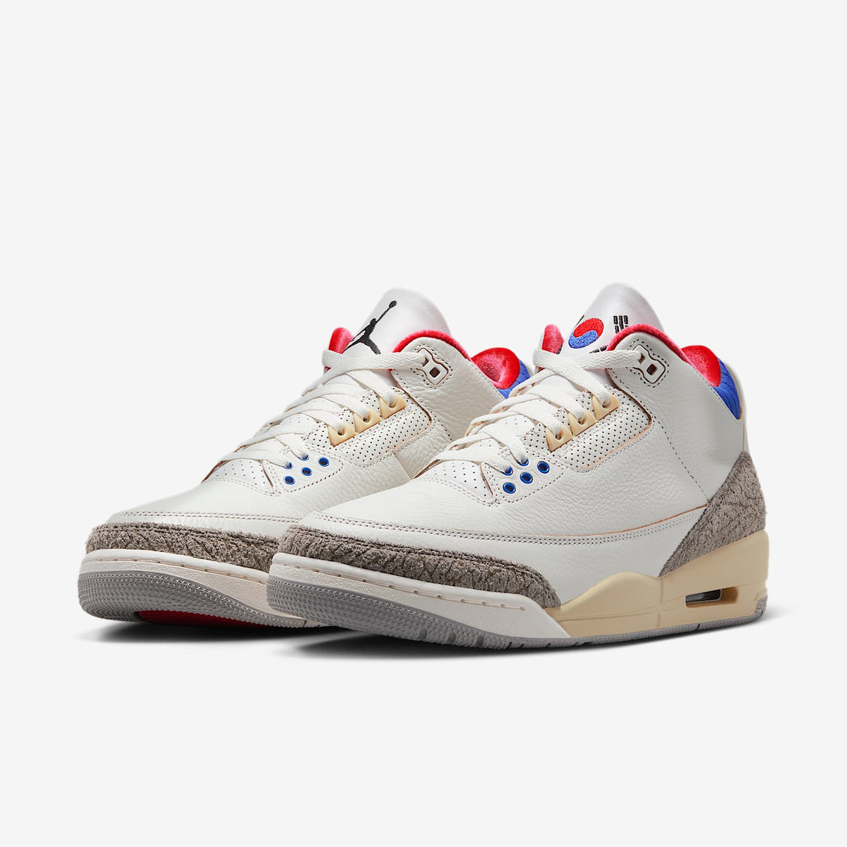 Мъжки маратонки Air Jordan 3 Retro White Sport Royal Challenge Red - IB1482-100 – снимка 5