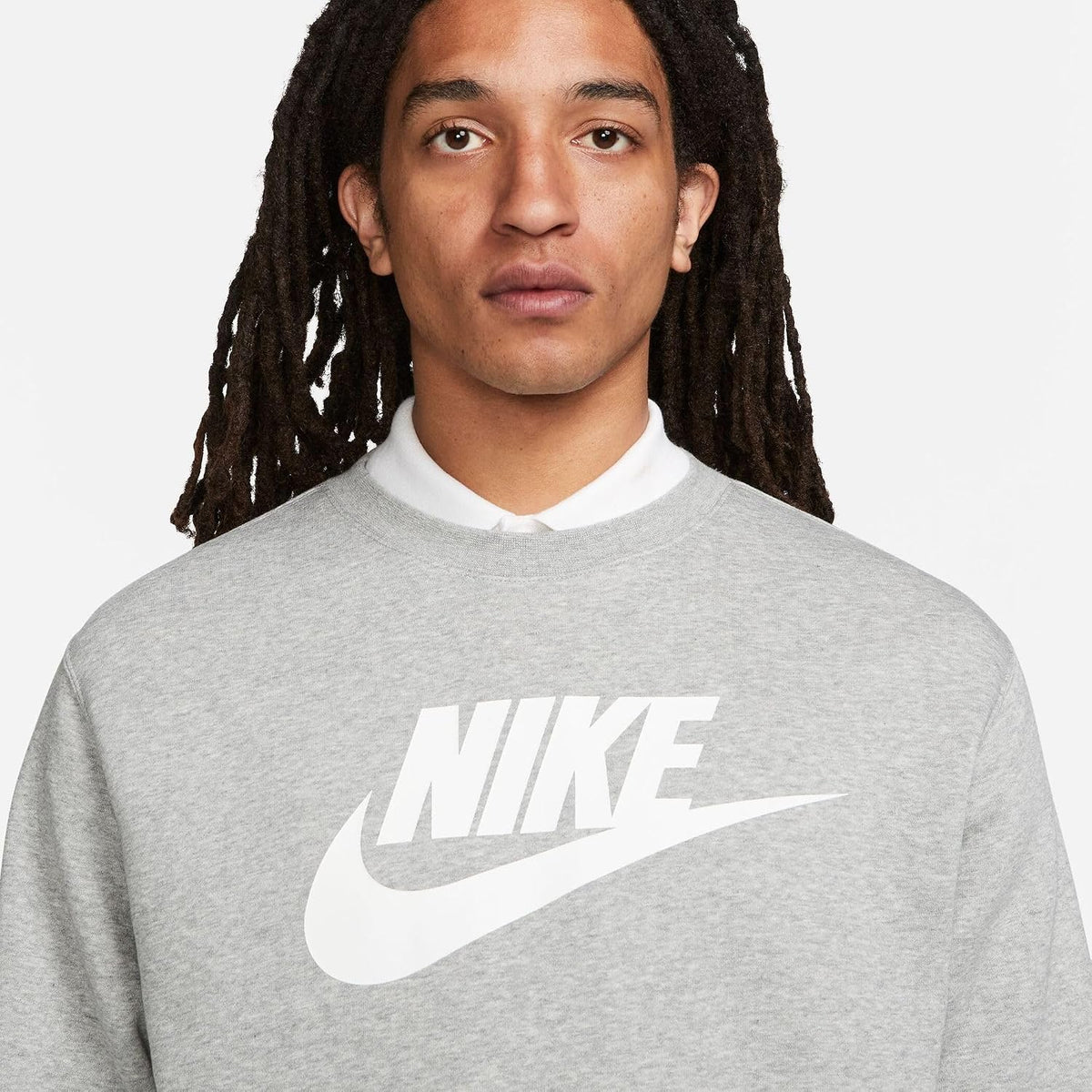 Блуза Nike Club Fleece Graphic Crew (Сив) - DQ4912-063 – снимка 4