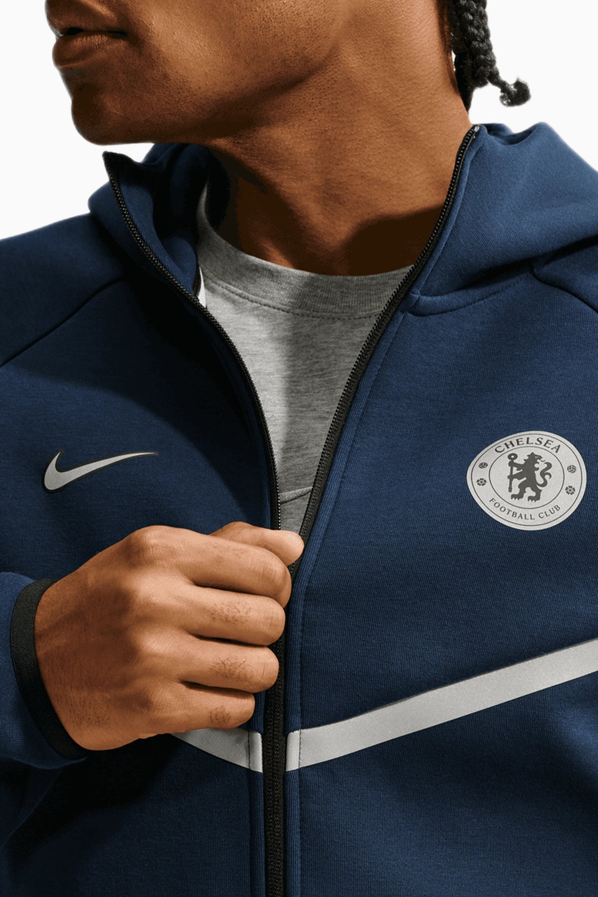 Блуза Nike Chelsea FC 26/27 Tech Windrunner с качулка (Тъмносин) - IO3642-477 – снимка 3