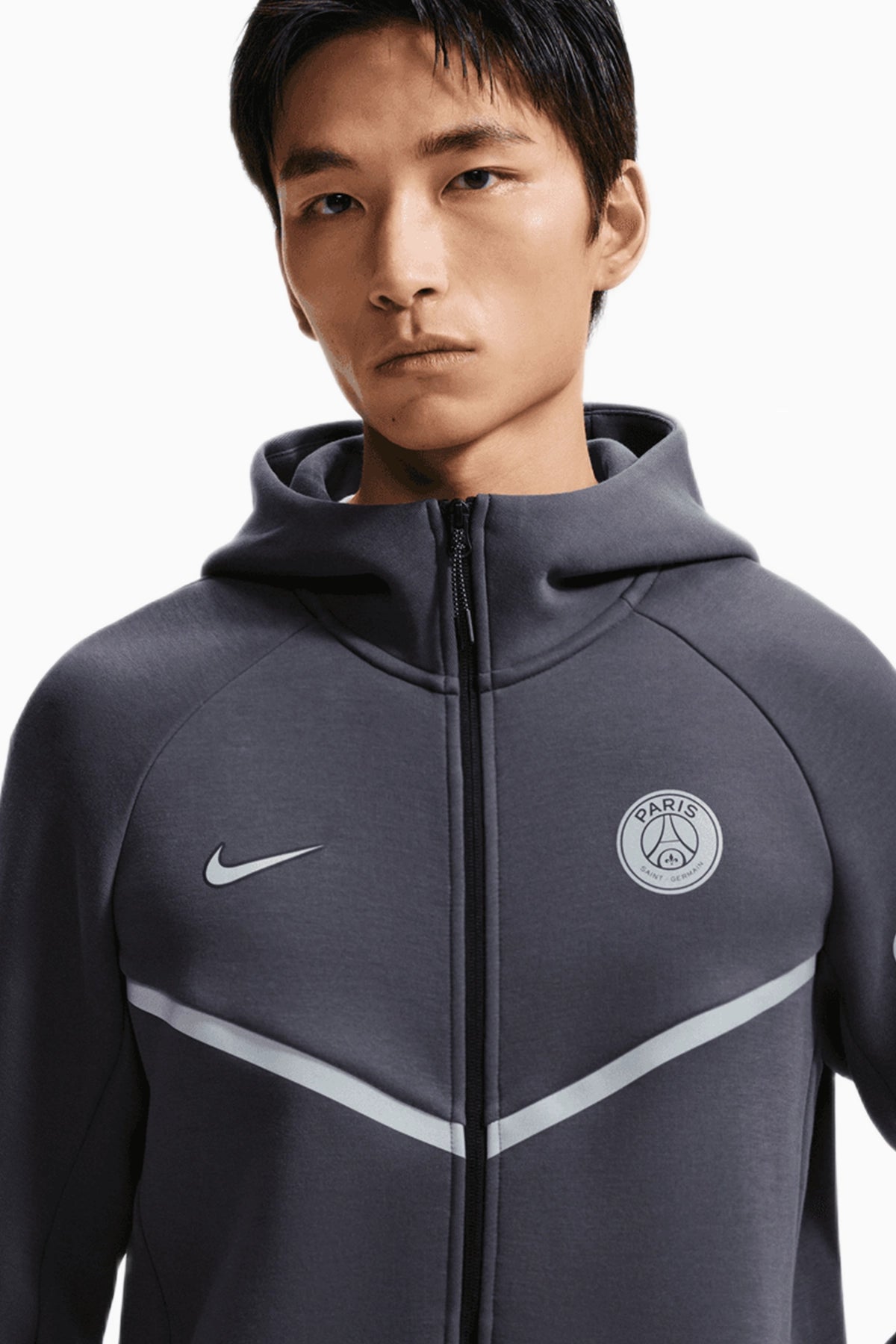 Блуза Nike PSG 26/27 Tech Fleece Windrunner (Сив) - IO3662-013 – снимка 3